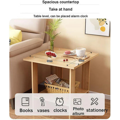 Zenyra | Comodino moderno in legno massiccio con doppio cassetto