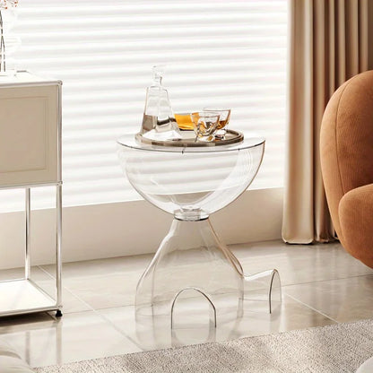 Elarithea – Table d'appoint gain de place en plastique transparent