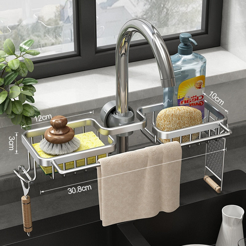 SinkMate DuoRack | Spülbecken-Organizer mit Haken & Doppelfach
