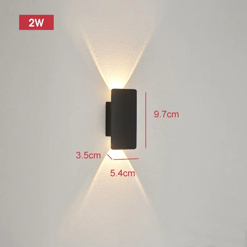 LumaStrix Noir | Applique LED da esterno resistente alle intemperie in alluminio, 18W