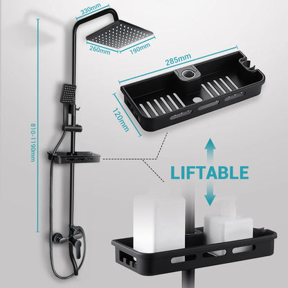 Bravur Dual | Robinet de douche noir en laiton avec fonction bidet et tablette