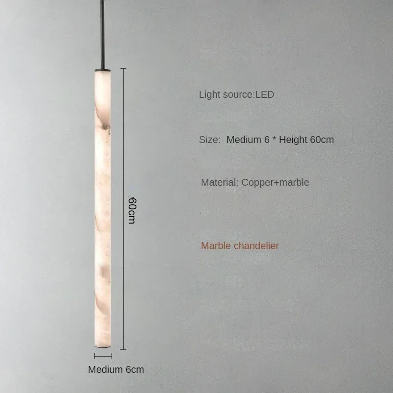 Lunvero Minara | Lampada a sospensione LED in marmo e rame per ambienti eleganti