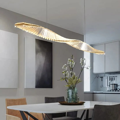 Astrion | Lampada a sospensione LED moderna con cristalli e design a spirale per tavolo da pranzo