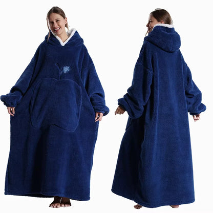 Hoodara | Oversized Sherpa Hoodie Blanket with Sleeves and Pocket