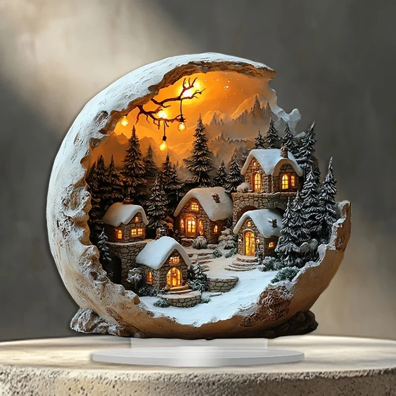 Jorira | Decorazione natalizia in acrilico, figura decorativa in stile bohémien, 23 x 20 cm