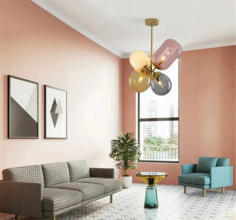Antheia – Lampada a sospensione di lusso in vetro colorato con design artistico