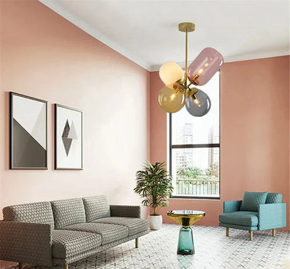 Antheia – Lampada a sospensione di lusso in vetro colorato con design artistico