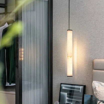 Lunvero Minara | Lampada a sospensione LED in marmo e rame per ambienti eleganti