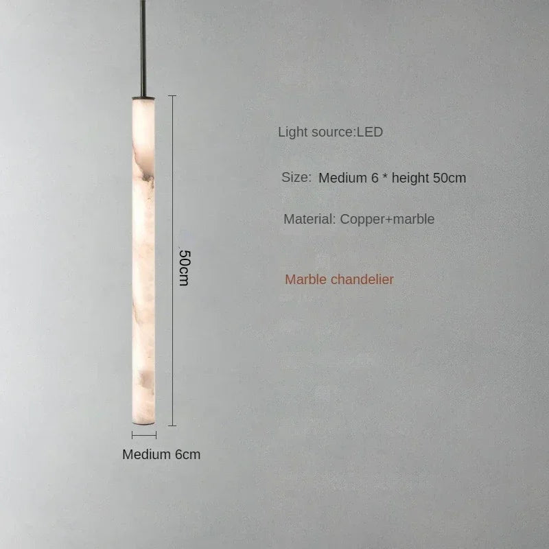 Lunvero Minara | Lampada a sospensione LED in marmo e rame per ambienti eleganti