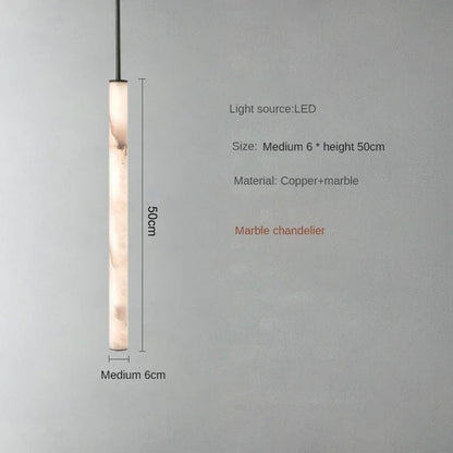Lunvero Minara | Lampada a sospensione LED in marmo e rame per ambienti eleganti