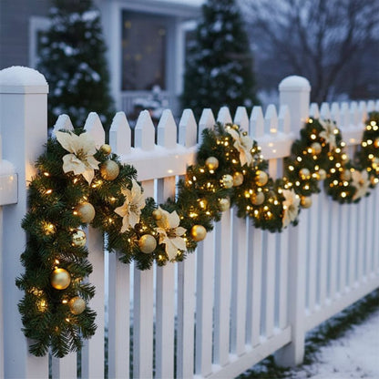 Glowtwine | Beleuchtete Rattan-Girlande 2,7 m mit warmweißen LEDs, batteriebetrieben