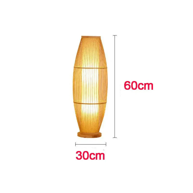 EcoBambu | Lampada Japandi in bambù | Lampada da terra LED sostenibile con design naturale per soggiorno