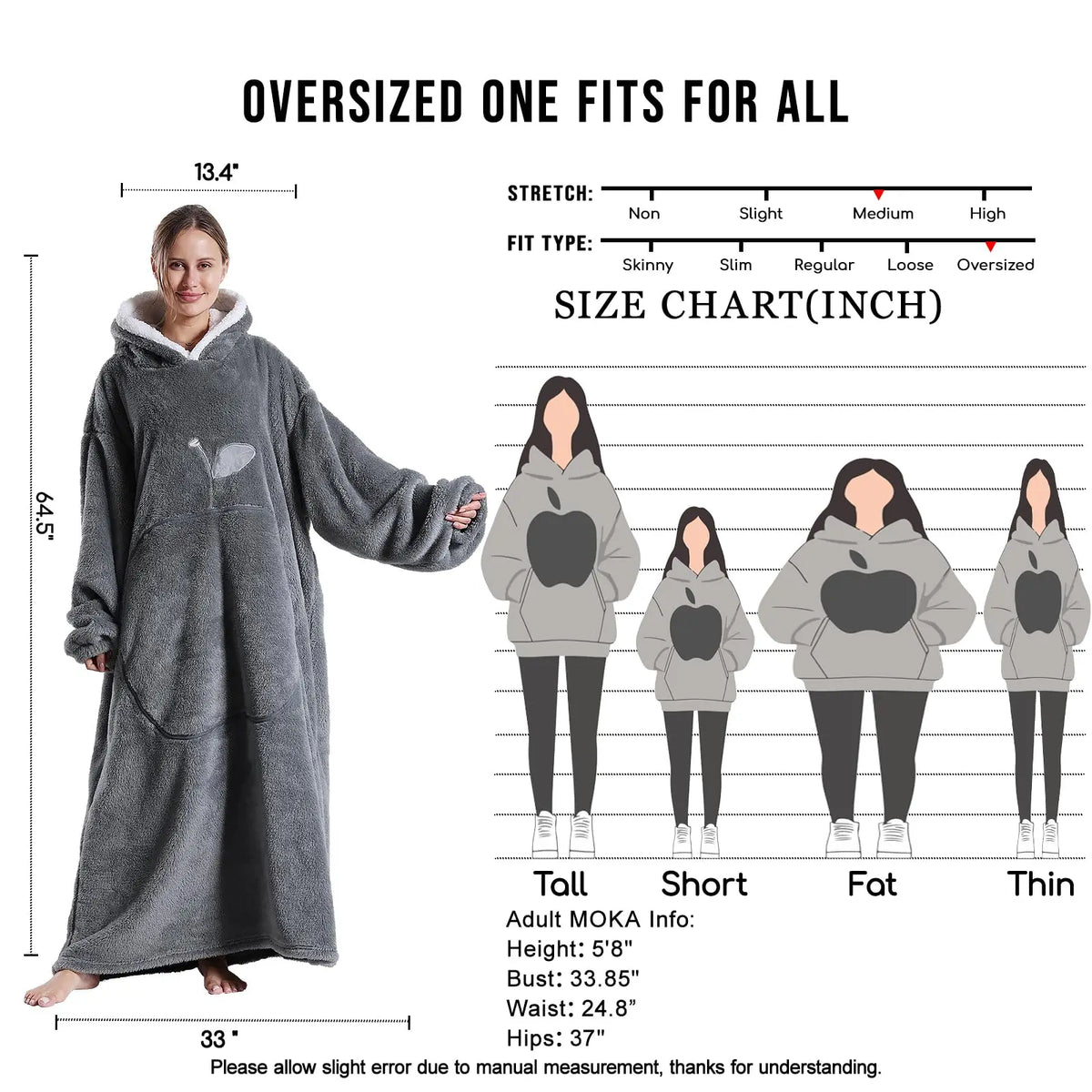Hoodara | Oversized Sherpa Hoodie Blanket with Sleeves and Pocket
