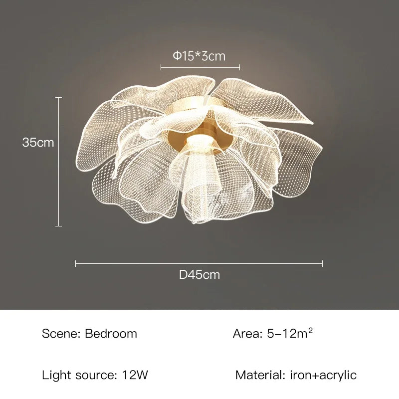 Caelora | Plafonnier LED en forme de fleur pour chambre et salon