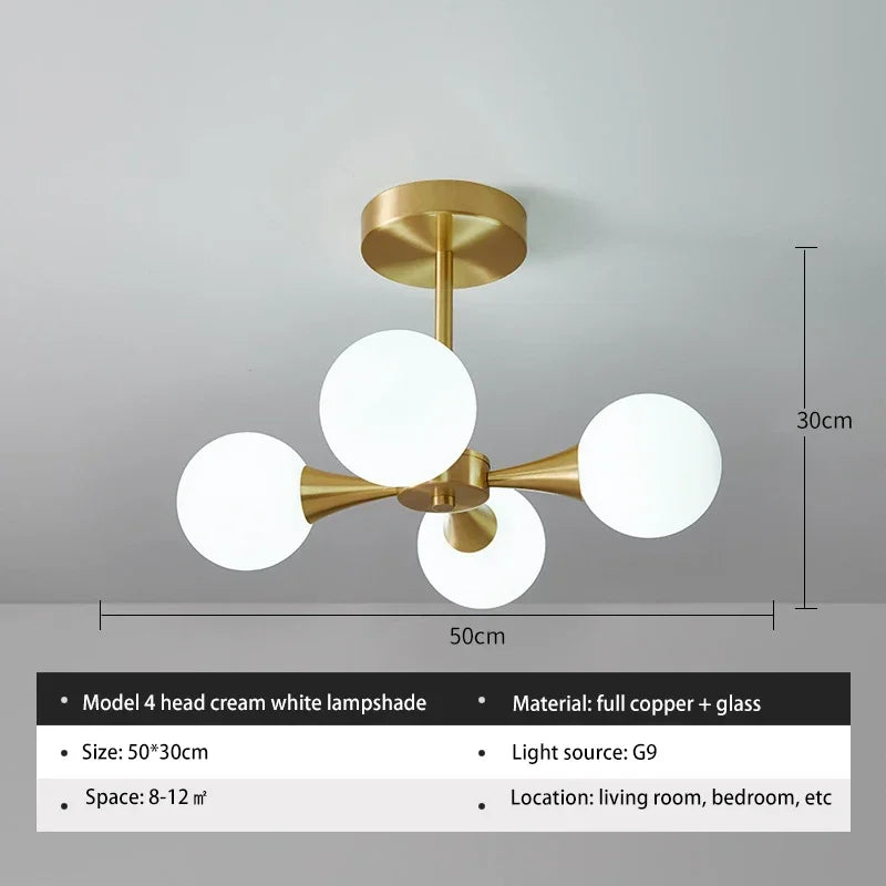 Lunavoire Sphere | LED Ceiling Light with Glass Globe for Living and Bedroom