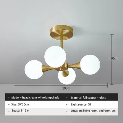 Lunavoire Sphere | LED Ceiling Light with Glass Globe for Living and Bedroom