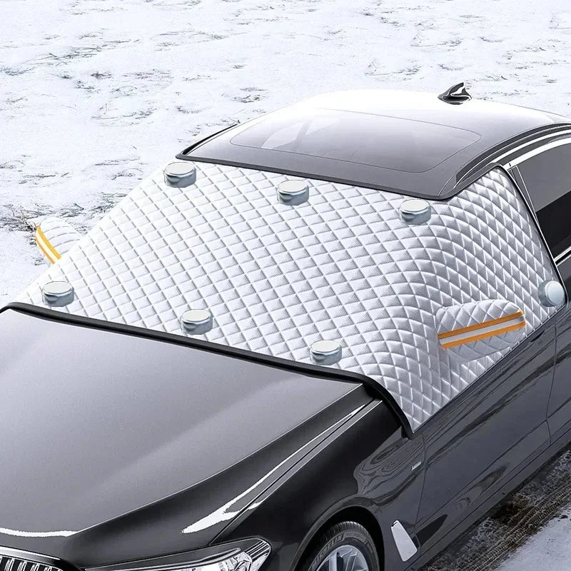 Eisvara | Extra große Frontscheibenabdeckung mit Seitenscheiben und Spiegelschutz