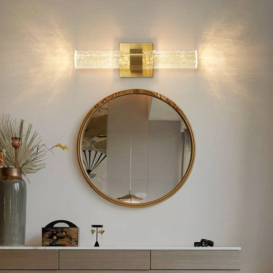 Applique LED da bagno moderna – Design elegante con vetro a bolle e protezione IP44