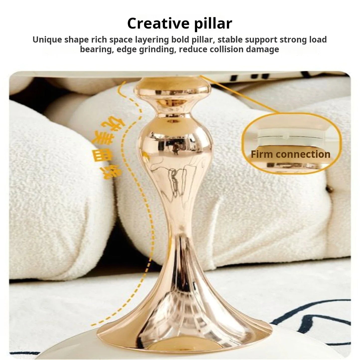 Auranelle | Round Designer Side Table in Light Italian Luxury Style