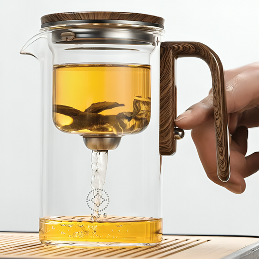 Brevina | Teiera in vetro borosilicato con meccanismo a pressione, 600 o 800 ml