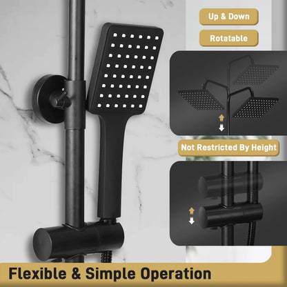 Bravur Dual | Robinet de douche noir en laiton avec fonction bidet et tablette