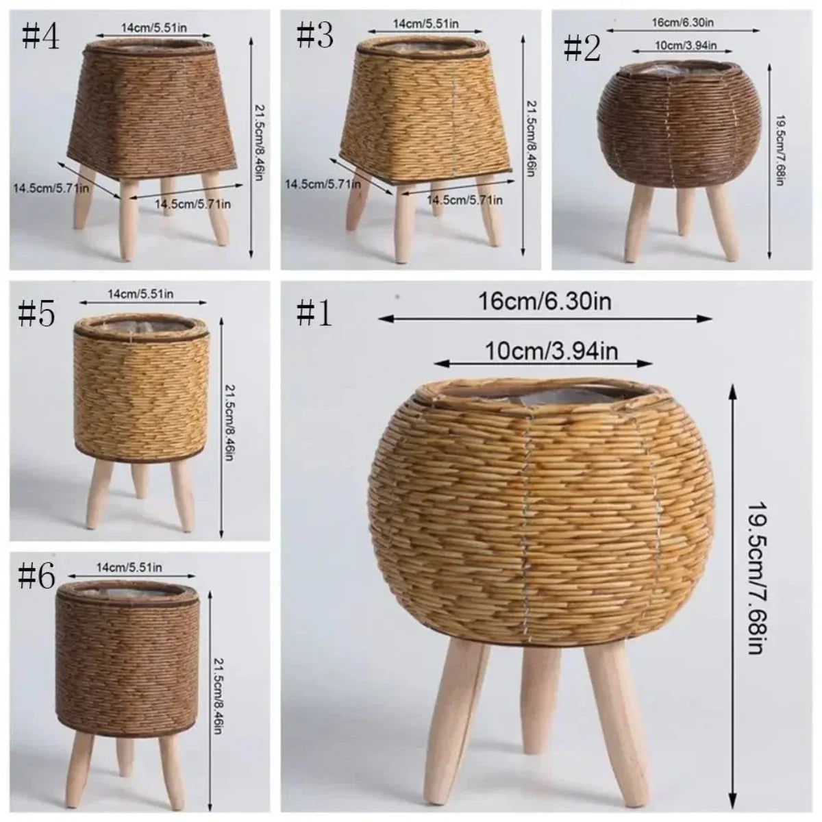 Liora Puck | Vaso per piante color naturale in plastica leggera per interno ed esterno