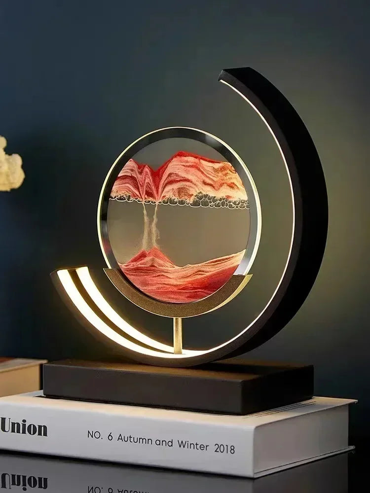 Soluna Drift | Lampada da tavolo LED con immagine di sabbia in movimento ed effetto clessidra 3D
