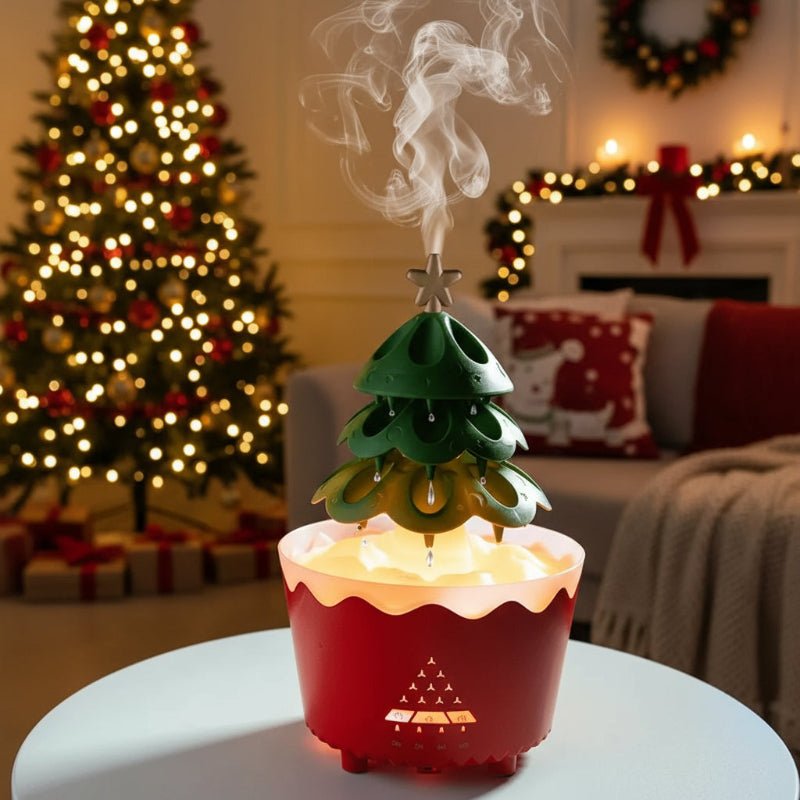 Treezen | Aroma Diffuser in Weihnachtsbaumform mit LED-Licht und Nebelregler