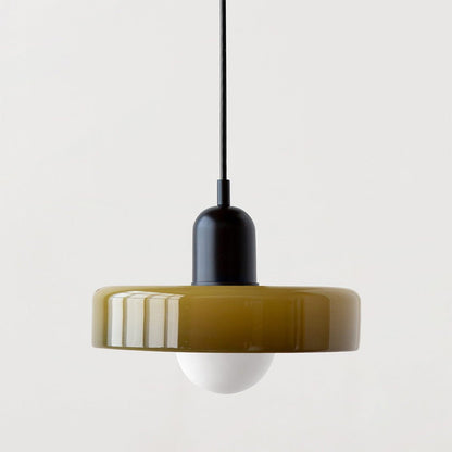 Lunari Halo | Lampada a sospensione in vetro colorato in stile Bauhaus