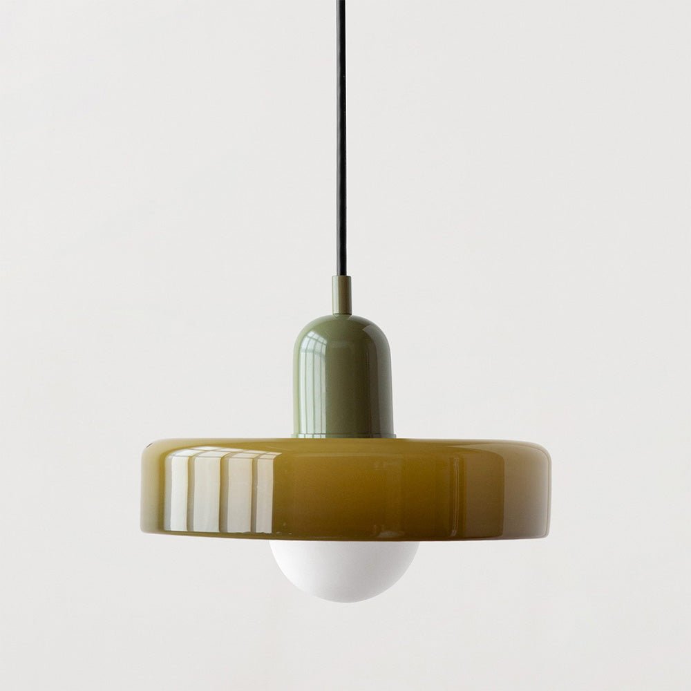 Lunari Halo | Lampada a sospensione in vetro colorato in stile Bauhaus