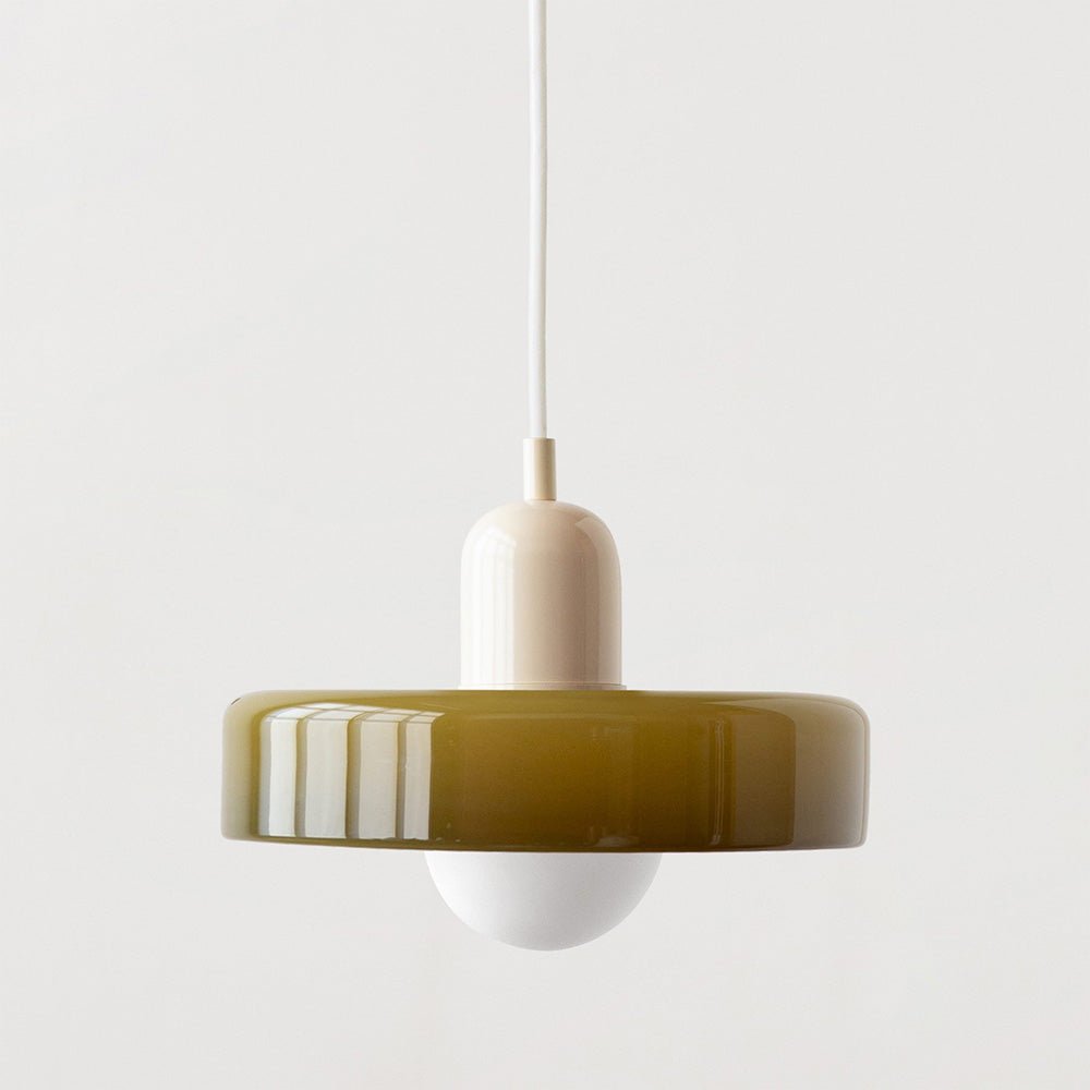 Lunari Halo | Lampada a sospensione in vetro colorato in stile Bauhaus