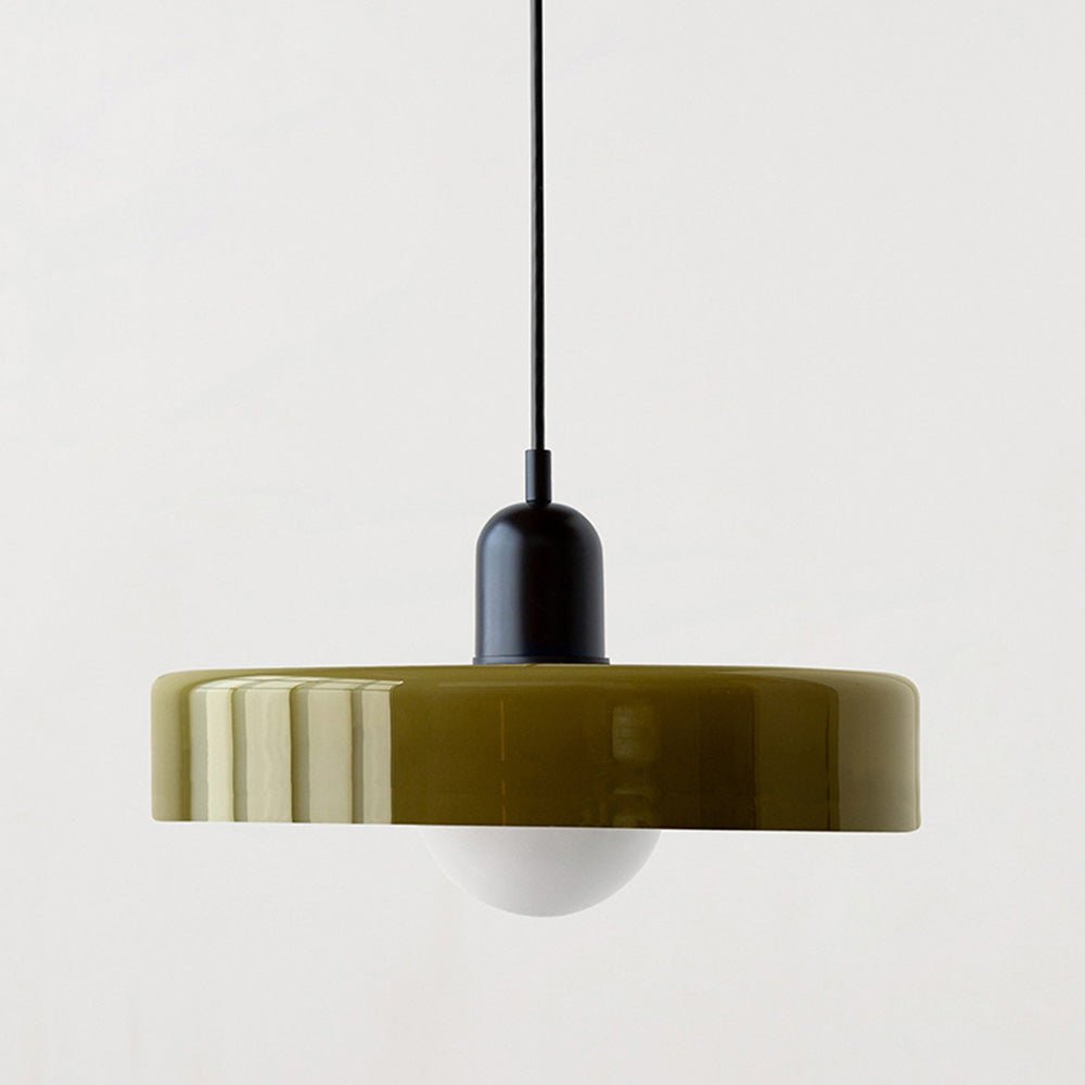 Lunari Halo | Lampada a sospensione in vetro colorato in stile Bauhaus