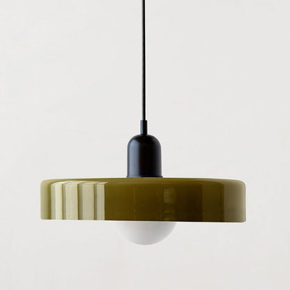Lunari Halo | Lampada a sospensione in vetro colorato in stile Bauhaus