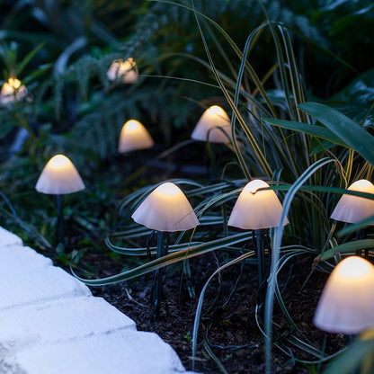 Luci da giardino solari a forma di fungo – Set da 12, impermeabili e decorative