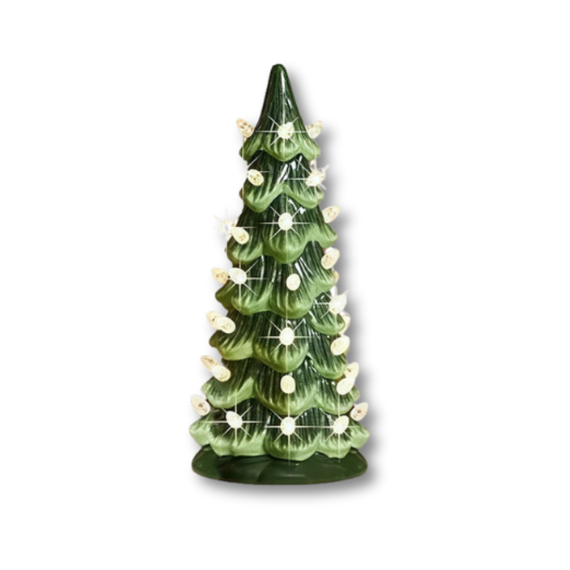 Branela | LED Weihnachtsbaum aus Keramik mit Timer und Batteriebetrieb