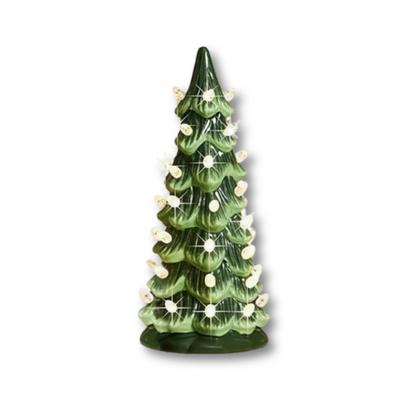 Branela | LED Weihnachtsbaum aus Keramik mit Timer und Batteriebetrieb