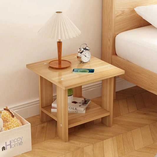 Zenyra | Comodino moderno in legno massiccio con doppio cassetto