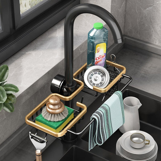 SinkMate DuoRack | Spülbecken-Organizer mit Haken & Doppelfach