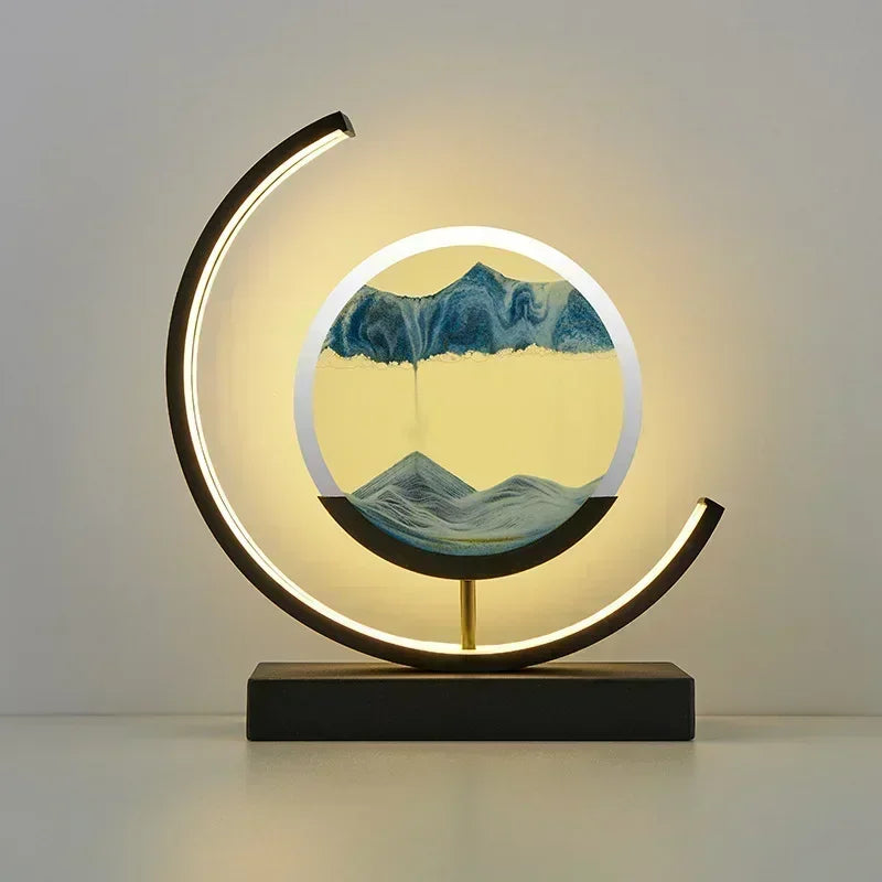 Soluna Drift | Lampada da tavolo LED con immagine di sabbia in movimento ed effetto clessidra 3D