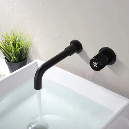 Valvoro Sense | Wall Faucet in Black Brass with Digital Display & Temperature Control