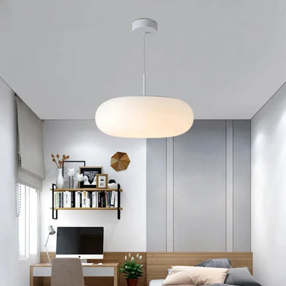 Nyxora | Lampada a sospensione moderna color crema in stile lampadario minimalista con luce LED calda