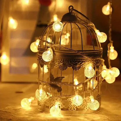 Kristalo | LED Lichterkette mit Kugeln in Kristalloptik, batteriebetrieben, 1 bis 3 m