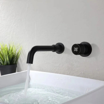 Valvoro Sense | Wall Faucet in Black Brass with Digital Display & Temperature Control