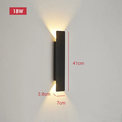 LumaStrix Noir | Applique LED da esterno resistente alle intemperie in alluminio, 18W