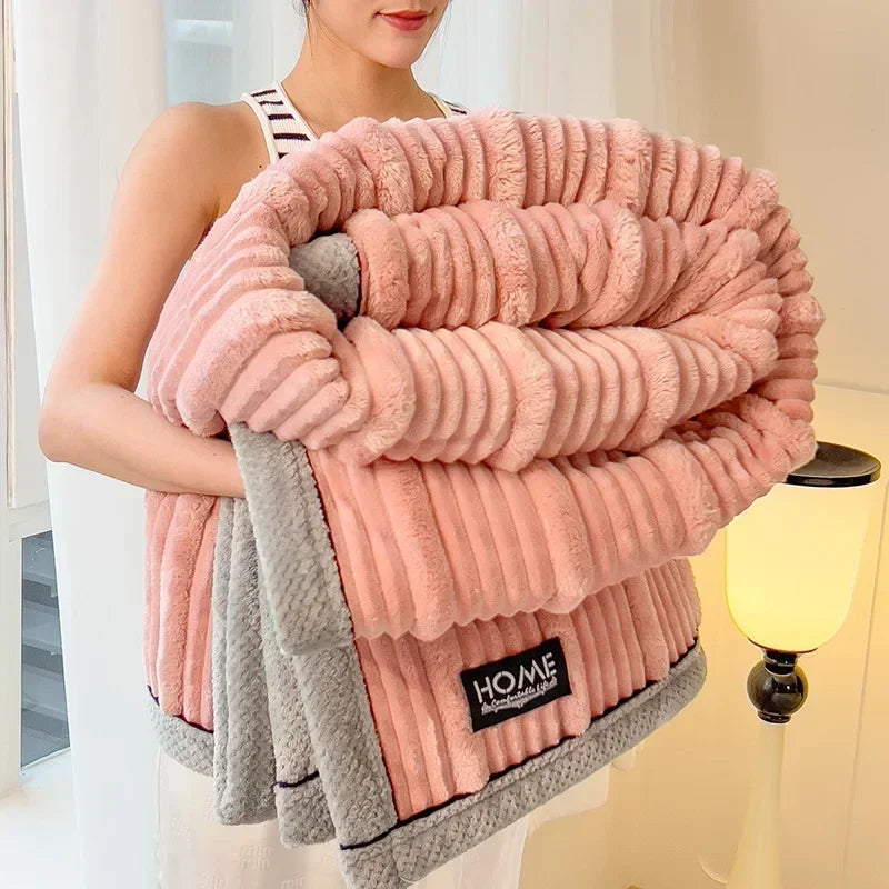 Flokira | Plaid polaire corail extra épais, doux des deux côtés