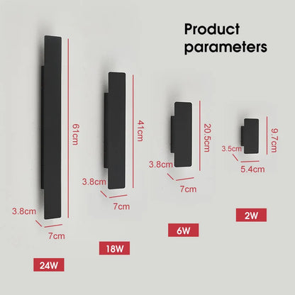 LumaStrix Noir | Applique LED da esterno resistente alle intemperie in alluminio, 18W