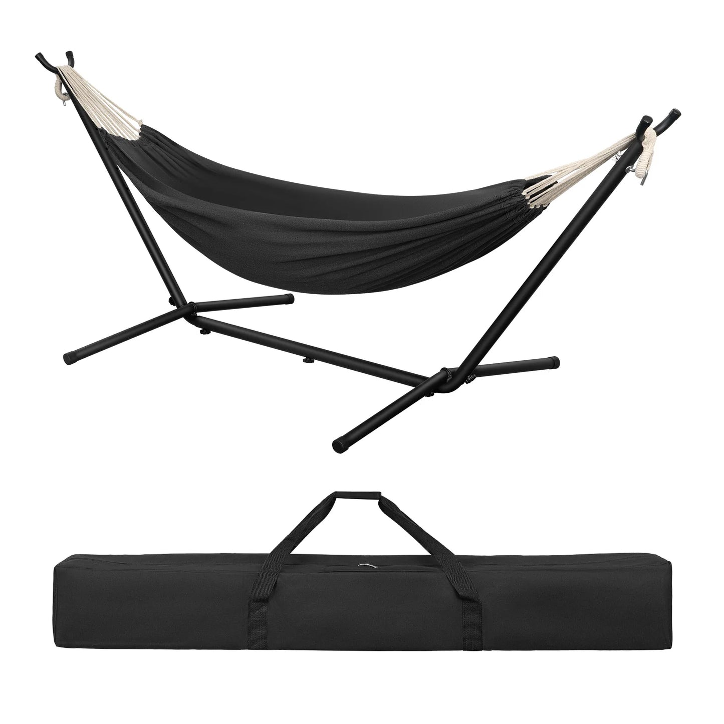Lunava Rest | Amaca doppia portatile con struttura in acciaio per giardino e campeggio