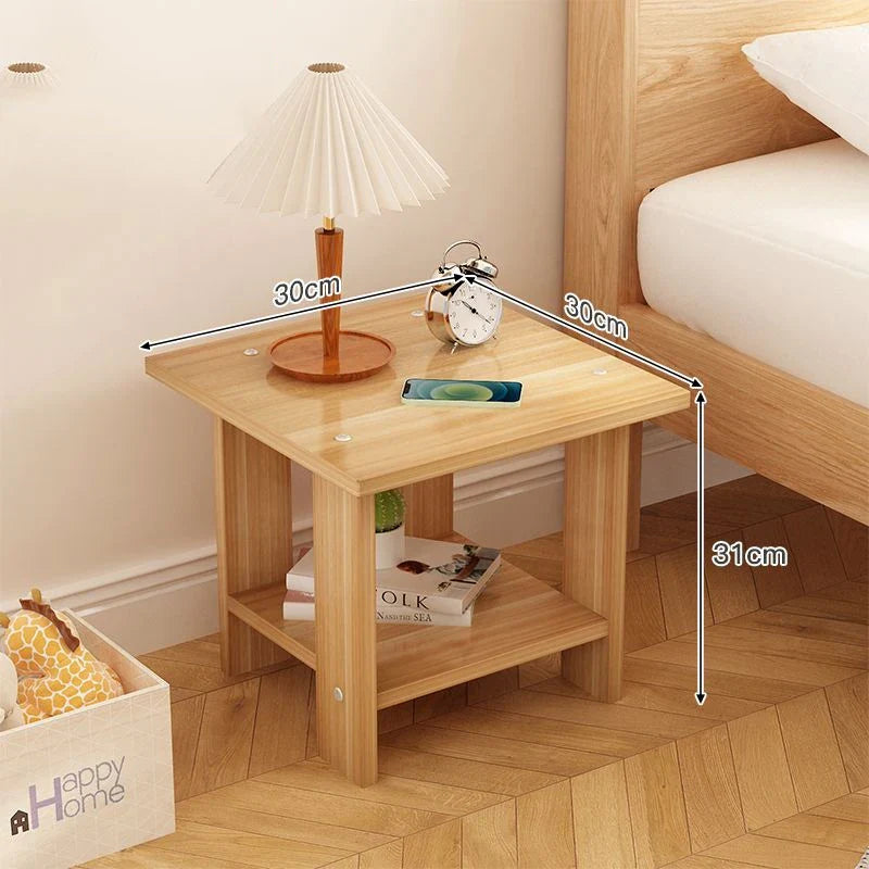 Zenyra | Comodino moderno in legno massiccio con doppio cassetto