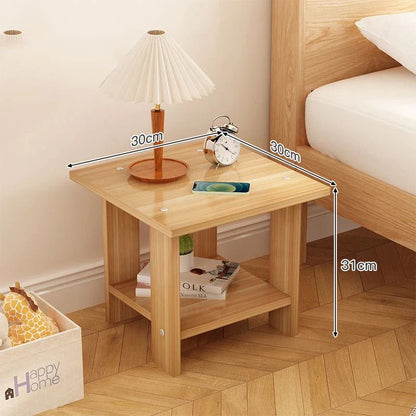 Zenyra | Comodino moderno in legno massiccio con doppio cassetto