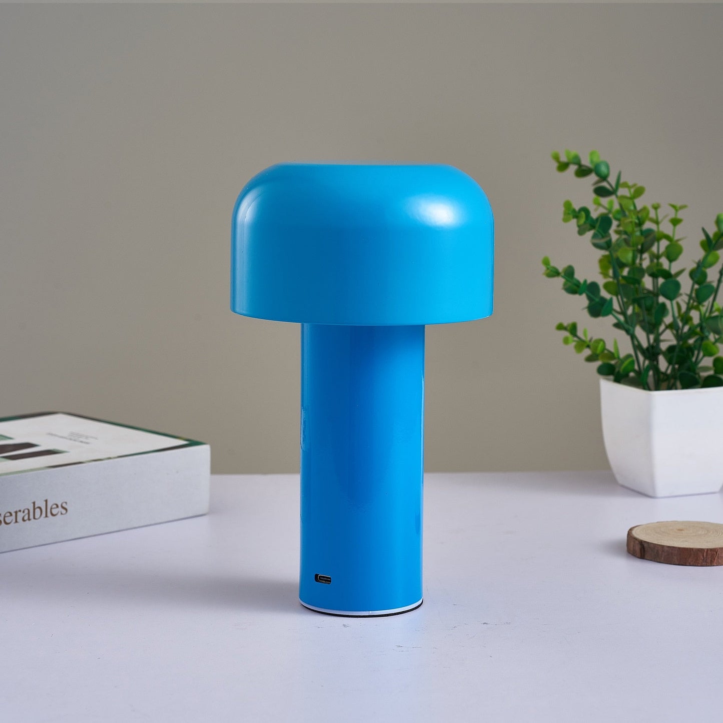 LumoFungo Classico | Lampada da tavolo retrò senza fili dal design italiano a forma di fungo